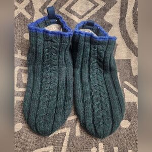 Bombas Cable Knit Gripper Slippers - Jewel Pine Green Women's Size Small (7-8.5)